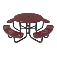 MyTCoat Honeycomb Steel Portable Frame Round Table with Smooth Top