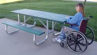 Recycled Plastic Galvanized Frame Picnic Table