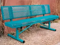 Rolled Style Park Bench With Back