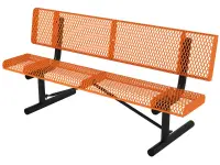 Rolled Style Park Bench With Back