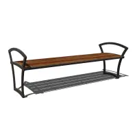 Uptown - Bryce Ipe Wood Slatted Bench without Back with Side Armrests