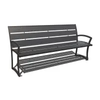 Uptown - Bryce Steel Slatted Bench with Back