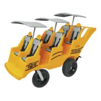 Angeles Bye-Bye Bus 6-Passenger Grey Stroller Canopy