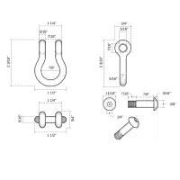 D Shackle Swing Seat Single Clevis Connector