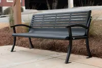 Essentials - Classic Casino Horizontal Strap Style Bench with Back