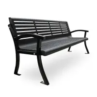 Essentials - Classic Casino Horizontal Strap Style Bench with Back