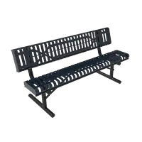 MyTCoat Ribbed Steel Rolled Edge Bench with Back