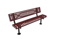 MyTCoat Ribbed Steel Rolled Edge Bench with Back