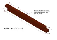 Rubber Curb 6 Foot with Spikes