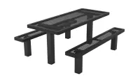Essentials - Regal Rectangular Pedestal Frame Picnic Table with Detatched Seating