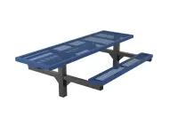 Essentials - Regal Rectangular Double Pedestal Frame Picnic Table with Attached Seating