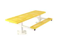 Essentials - ADA Accessible Regal Rectangular Double Pedestal Frame Picnic Table with Attached Seating