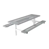 Essentials - Regal Rectangular Double Pedestal Frame Picnic Table with Attached Seating