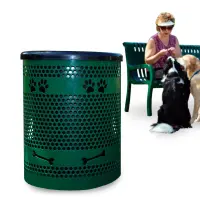 BarkPark Tidy Up Trash Receptacle with Lid & Liner