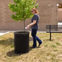 Expanded Steel Trash Receptacle - 32 Gallons