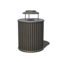 Uptown - Zion Trash Receptacle with Liner and Ash Bonnet Flat Top Lid