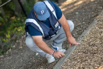 Minor playground condition showing wear that may require future correction.