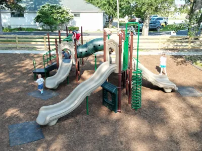 White County Fairgrounds playground installation in Reynolds, Indiana